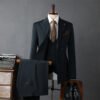 Men's Double-Breasted Suit Business Formal Wear Korean Groomsmen Wedding Groom Jacket
