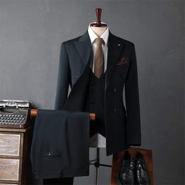 Men's Double-Breasted Suit Business Formal Wear Korean Groomsmen Wedding Groom Jacket