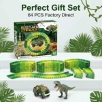 Dinosaur Electric Track Car Set - DIY Assembly Train Toy