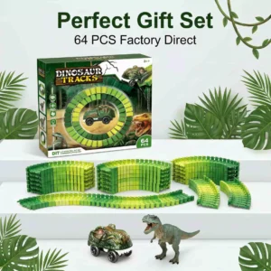 Dinosaur Electric Track Car Set - DIY Assembly Train Toy