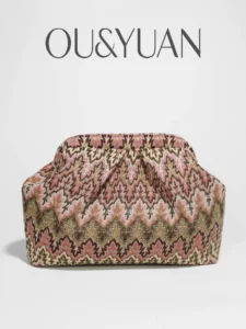 Customized Bulk Delivery Patterned Clutch Bag, New Cross-Border Clip Bag, Simple and Versatile Evening Bag, Large-Capacity Bag