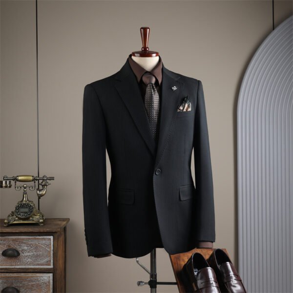 Striped Men's Suit Set – Business Casual Formal Wedding Banquet Suit (Plus Sizes M-7XL)