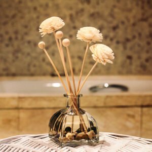 Rattan Reed Diffuser Dried Flower Aromatherapy Essential Oil Set for Home and Bedroom