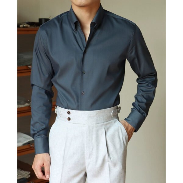 Men's Ice Silk Business Shirt - Wrinkle Free Long Sleeve Plain Shirt
