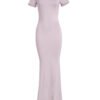 Women's Solid Colour Short Sleeve Dress - Slim Fit Elegant Summer Dress