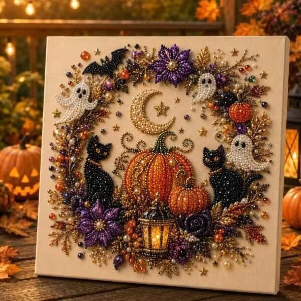 Cross-Border Halloween Raven Pumpkin DIY Pearl Diamond Painting Kit