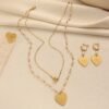 Ethnic Style Love Coin Pendant Necklace Jewelry Set with Simple Earrings