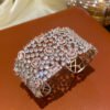 Zircon Openwork Cuff Bracelets - Wide Adjustable Statement Bangle Collection