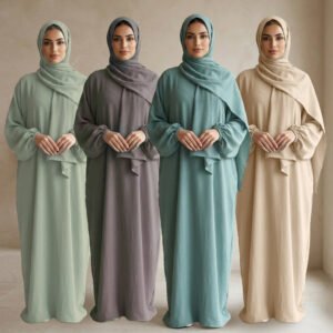 LN737 nouvel ensemble de robe ample de couleur unie avec écharpe