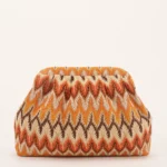 Bohemian Colorful Patterned Clutch Bag - Moroccan Pleated Clip Bag
