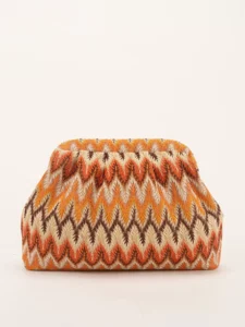 Bohemian Colorful Patterned Clutch Bag – Moroccan Pleated Clip Bag