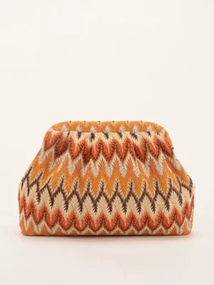 Bohemian Colorful Patterned Clutch Bag - Moroccan Pleated Clip Bag
