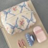 Bow & Rose Makeup Bag - Large Capacity Travel Cosmetic & Toiletry Pouch