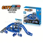 DIY Assembly Track Parking Garage Playset - Fire, Police & Engineering Vehicles