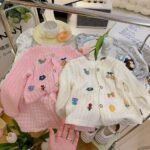 2025 Spring and Summer Girls' Knitwear Soft Cardigan, Cartoon Color Button Long Sleeve Coat