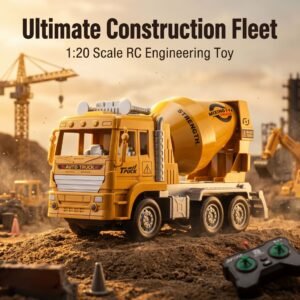 1:20 Remote Control Construction Vehicle - Kids Engineering Truck Toy