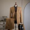 Double Row Brown Suit Men's Business Groom Wedding Dress Groomsmen Slim Suit