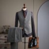 Double Breasted Striped Suit Men's Business Slim Formal Wear Bridegroom Wedding Dress