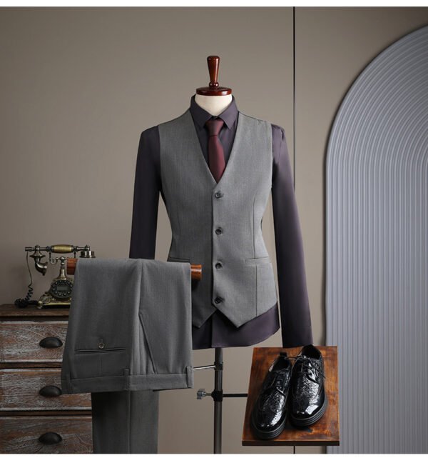 Double Breasted Striped Suit Men's Business Slim Formal Wear Bridegroom Wedding Dress