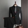 Plus Size Men's Business Casual Slim Wedding Groomsmen Dress Suit