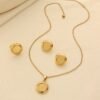 Vintage Light Luxury Coin Jewelry Set Necklace Earrings Ring