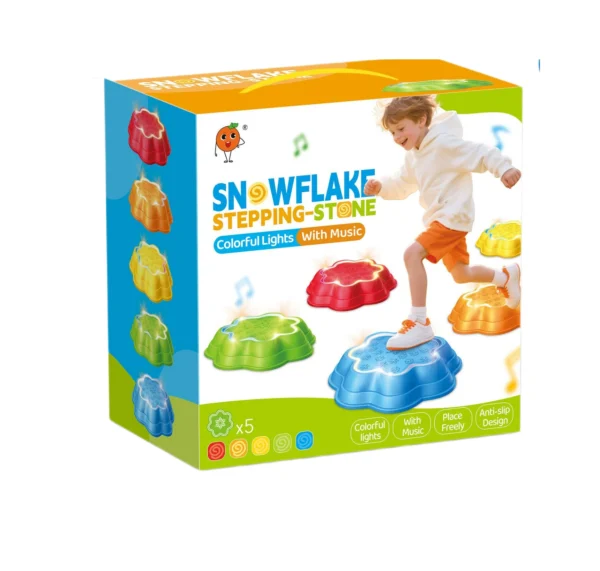 Musical Light-Up Balance Stepping Stones - Sensory River-Crossing Game for Kids