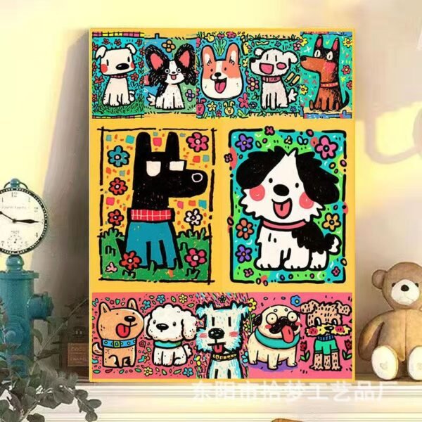 Large Size Cartoon Digital Oil Painting DIY Hand-Painted Coloring Kit