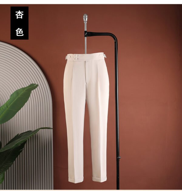 Italian-Style Gentleman Casual Suit Pants Naples Straight-Leg Men's Fashion Retro Commuter