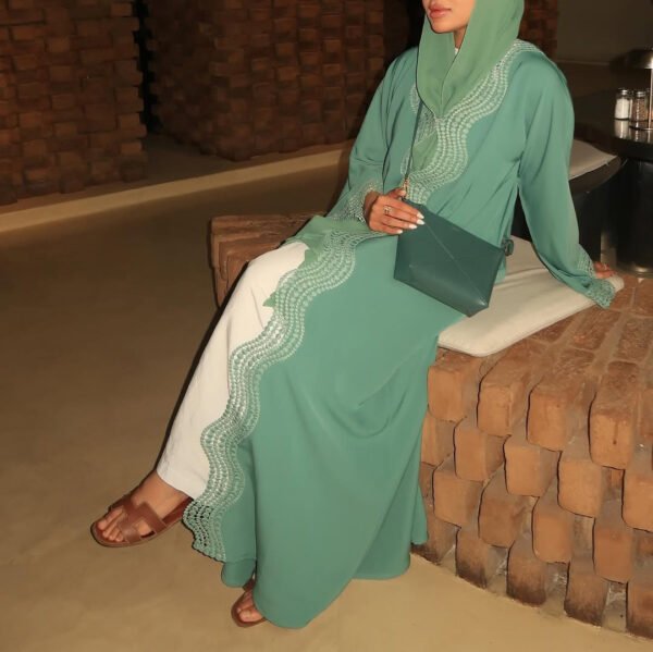 LN255 New Wave Lace Robe Elegant Casual Long Dress Cardigan