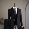 2025 Autumn and Winter Suit Men's High-End Double-Breasted Striped Suit Men's Suit Casual Groom's Wedding Dress