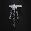 Rhinestone Teardrop Tassel Hair Clip - Sweet Style Hair Accessory