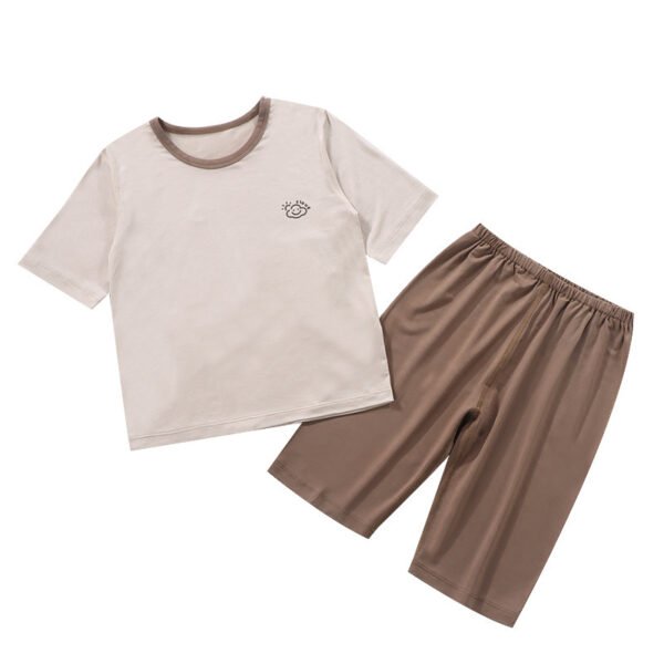 Tencel Modal Seven-Point Sleeve Home Clothes Set, Summer Pajamas for Kids