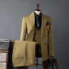 Men's Double-Breasted Suit Business Formal Wear Korean Groomsmen Wedding Groom Jacket