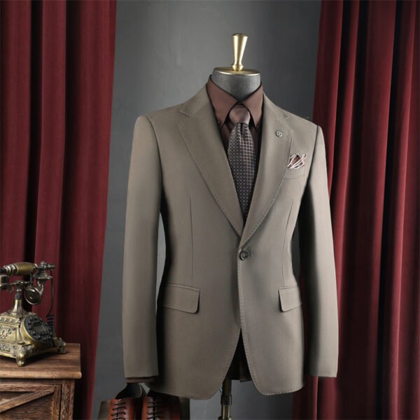 High-End Suit for Men, Pure Gray, Wrinkle-Resistant, Slightly Elastic, Formal Wear, Groom, Wedding, Best Man, Suit Set for Men
