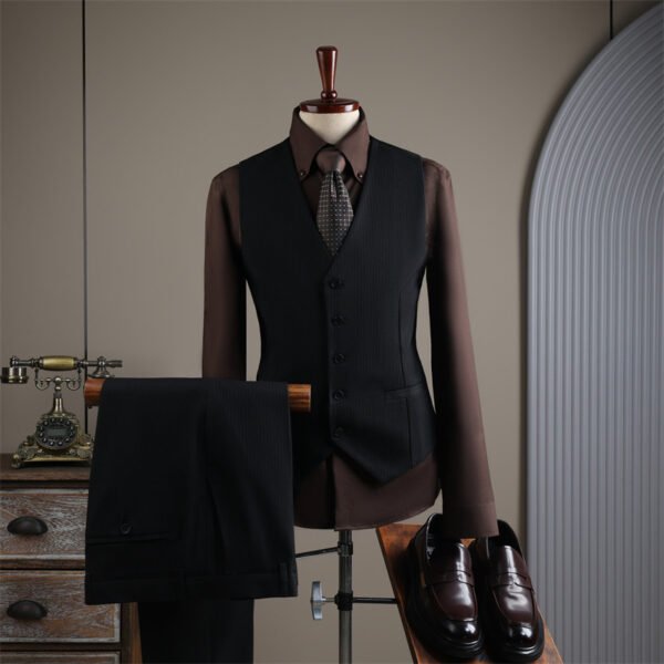 Striped Men's Suit Set – Business Casual Formal Wedding Banquet Suit (Plus Sizes M-7XL)