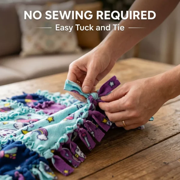 O1CN01wHoH6n2EcQeVjL3Th_2222124958765-0-cib.jpg_ DIY Knotted Quilt Craft Kit - Handmade Patchwork Blanket for Kids