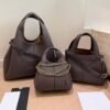 Woven-Look Basket Hobo Tote Bag