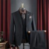 High-End Suit for Men, Pure Gray, Wrinkle-Resistant, Slightly Elastic, Formal Wear, Groom, Wedding, Best Man, Suit Set for Men