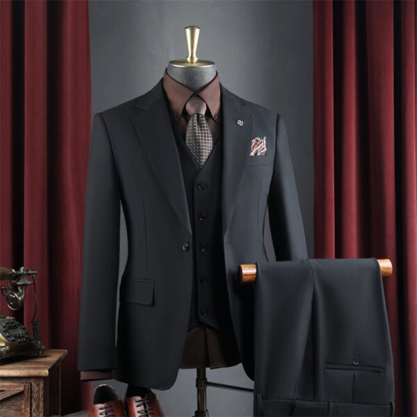 High-End Suit for Men, Pure Gray, Wrinkle-Resistant, Slightly Elastic, Formal Wear, Groom, Wedding, Best Man, Suit Set for Men