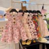 Girls Floral Cartoon Print Cotton-Silk Summer Dress - Skin-Friendly, Cool Feel