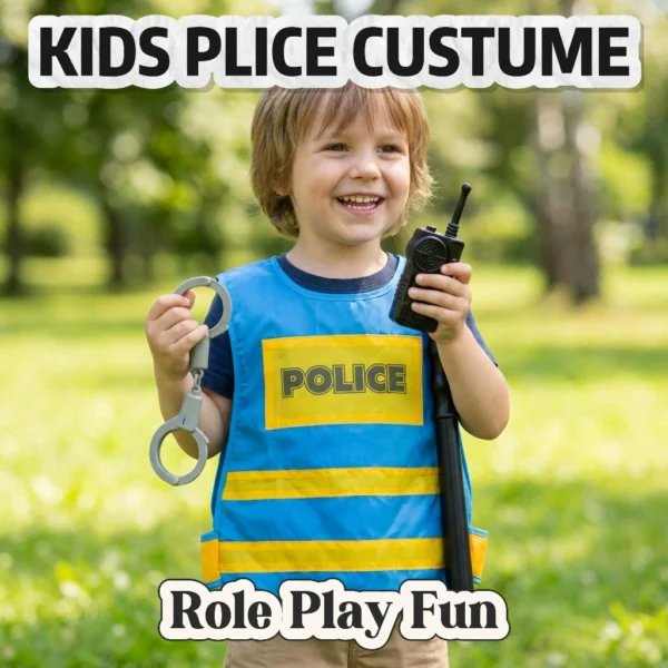 Kids Role-Play Vest Costume Set with Accessories - Firefighter, Police, Construction & More (7 Styles)