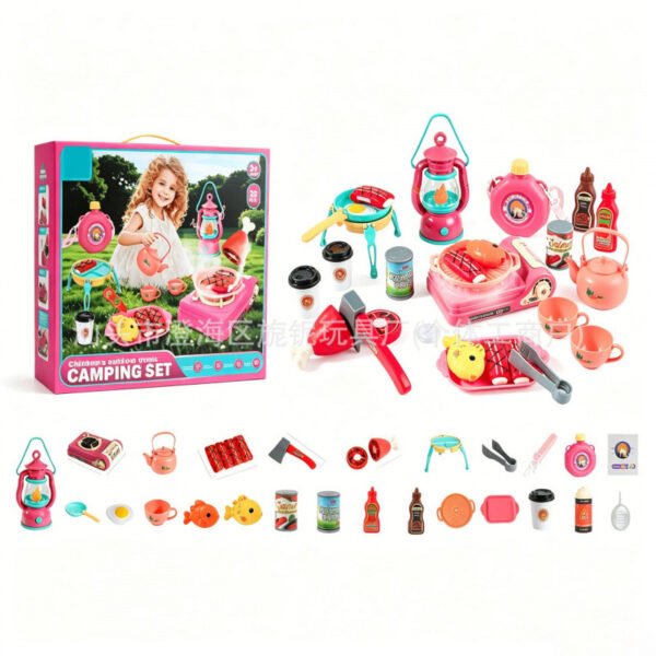 O1CN01wjWpVI2EcQf5KmZxH_2222124958765-0-cib Kids Pretend Play Camping Set - Outdoor Picnic BBQ Kitchenware Toy Set (30pcs)