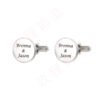 Personalised Round Cufflinks - Stainless Steel Custom Engraved Cufflinks