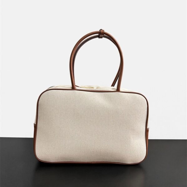 Bowling Bag with Extended Handle, Canvas and Leather Combination, Shoulder Bag/Briefcase, Retro Style Bowling Bag with Extended Handle, Canvas and Leather Combination, Shoulder Bag/Briefcase, Retro Style