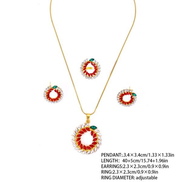 Retro Baroque Palace Style Sand Gold Sun Goddess Necklace Star Moon Earrings Set 4 Retro Baroque Palace Style Sand Gold Sun Goddess Necklace Star Moon Earrings Set
