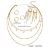 Brass Gold-Plated Pressed Sheet Necklace Chain Three-Piece Set with Ring