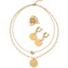 Turkish Portrait Coin Badge Chain Pearl Double-Layer Necklace Jewelry Set 5 Turkish Portrait Coin Badge Chain Pearl Double-Layer Necklace Jewelry Set