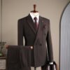 2025 Autumn and Winter Suit Men's High-End Double-Breasted Striped Suit Men's Suit Casual Groom's Wedding Dress