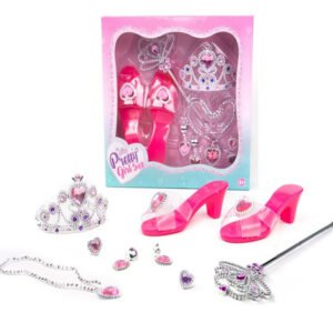 Girls Princess Pretend Play Jewelry Set - DIY Necklace, Crown & Accessories