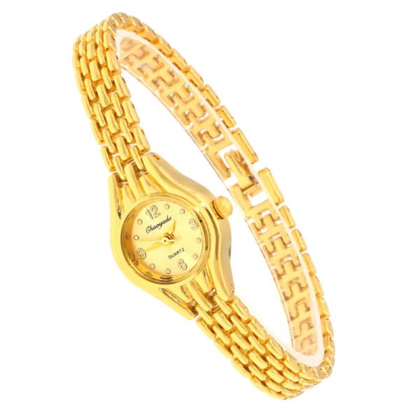 Heart Charm Bracelet Watch - Delicate Chain Wristwatch for Women